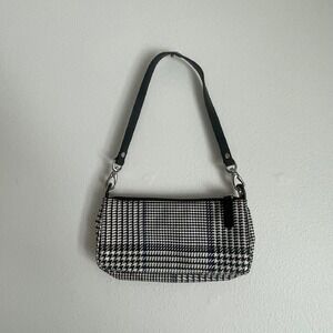 Lauren Ralph Lauren Houndstooth Black, White and Purple Mini Shoulder‎ Bag